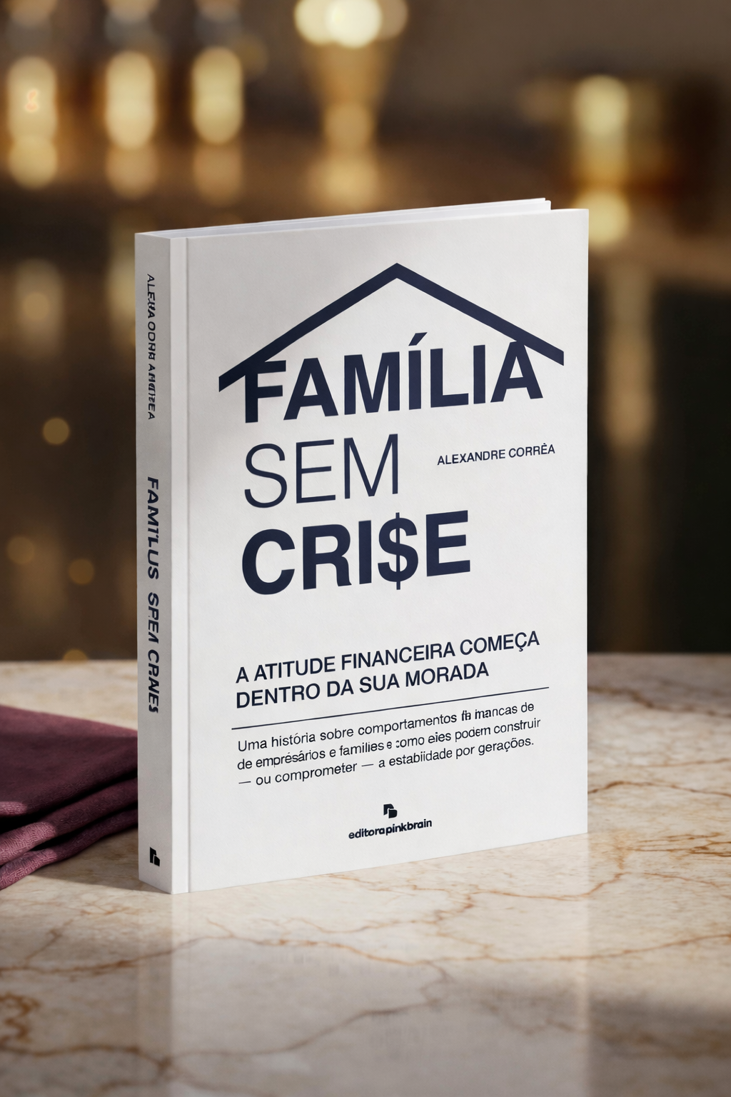 Mockup do livro Família Sem Crise, de Alexandre Corrêa